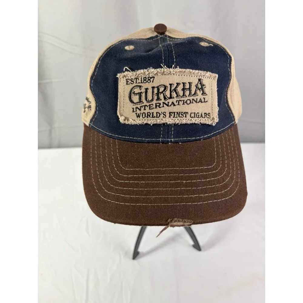 Gurkha Cigar Hat With Blue/Brown Adjustable Distressed Very Nice